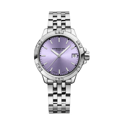 Raymond Weil Tango Classic Ladies Quartz Lavender Dial Steel Date Watch, 30mm 5960-ST-46001