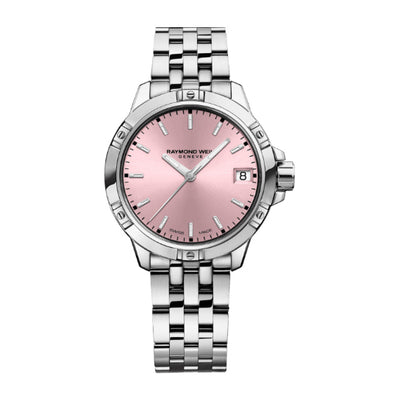 Raymond Weil Tango Classic Ladies Quartz Pink Dial Steel Date Watch, 30mm 5960-ST-80001