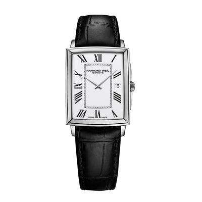 Raymond Weil Toccata Men’s Classic Rectangular Stainless Steel Leather Watch, 37 x 29 mm 5425-STC-00300