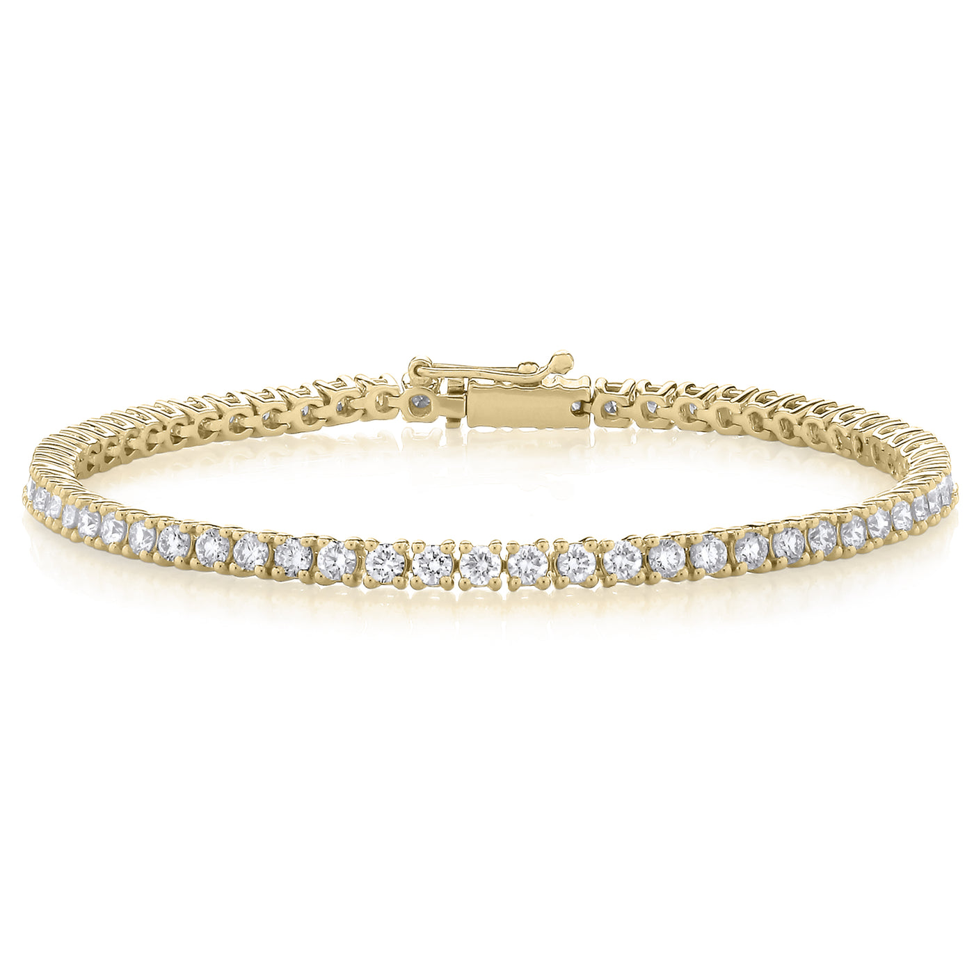 9ct Yellow Gold Laboratory-Grown Diamond Tennis Bracelet - 5.00ct