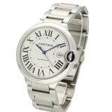 Pre-owned Cartier Ballon Bleu Silver Guilloché Dial W69012Z4 2018 Watch