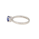 Platinum 1.09ct Cushion-Cut Sapphire and Diamond Trilogy Ring