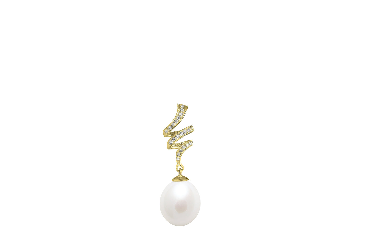 9ct Yellow Gold Cultured Pearl and Diamond Pendant