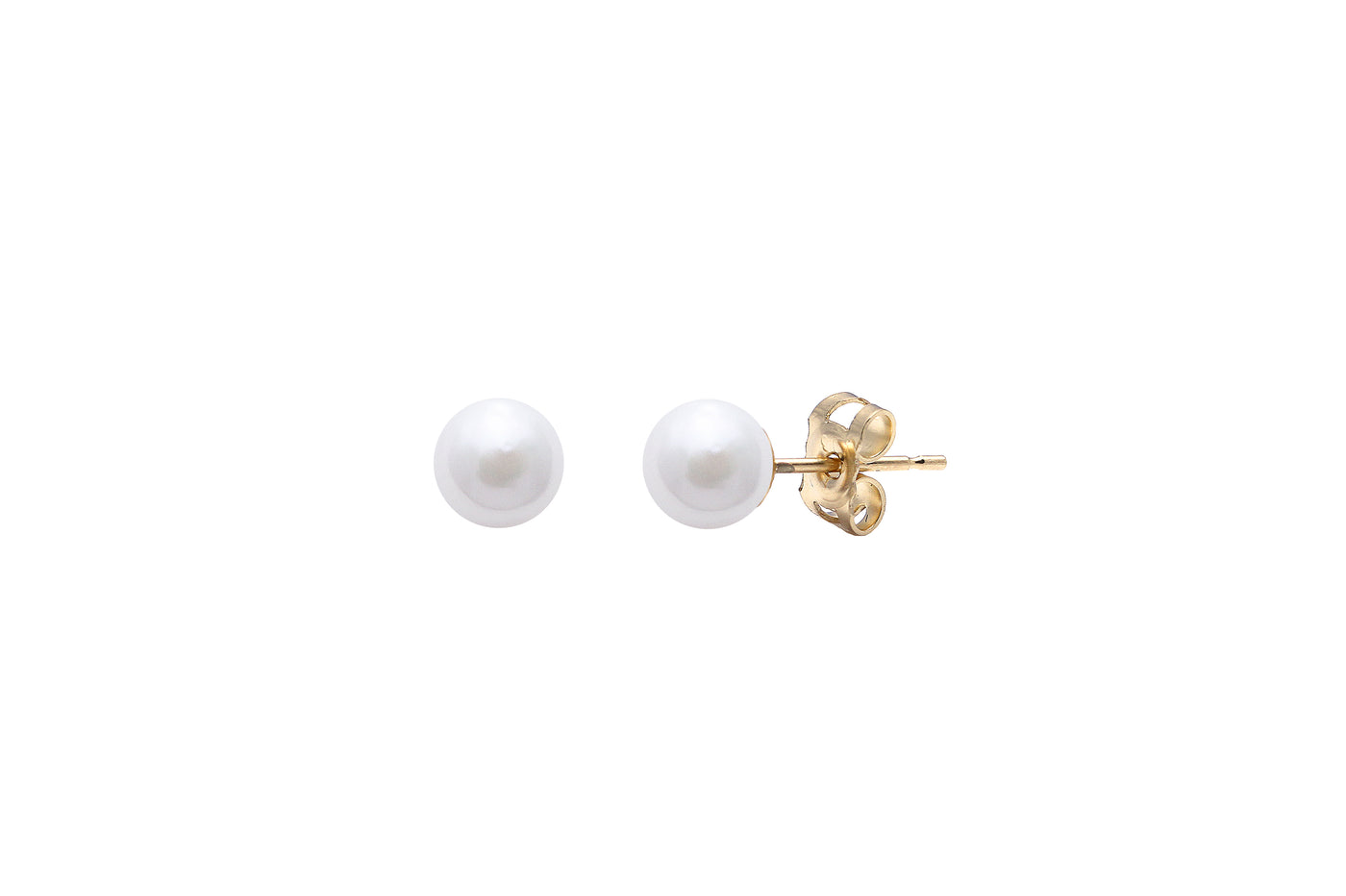 18ct Yellow Gold 4mm Akoya Pearls Stud Earrings