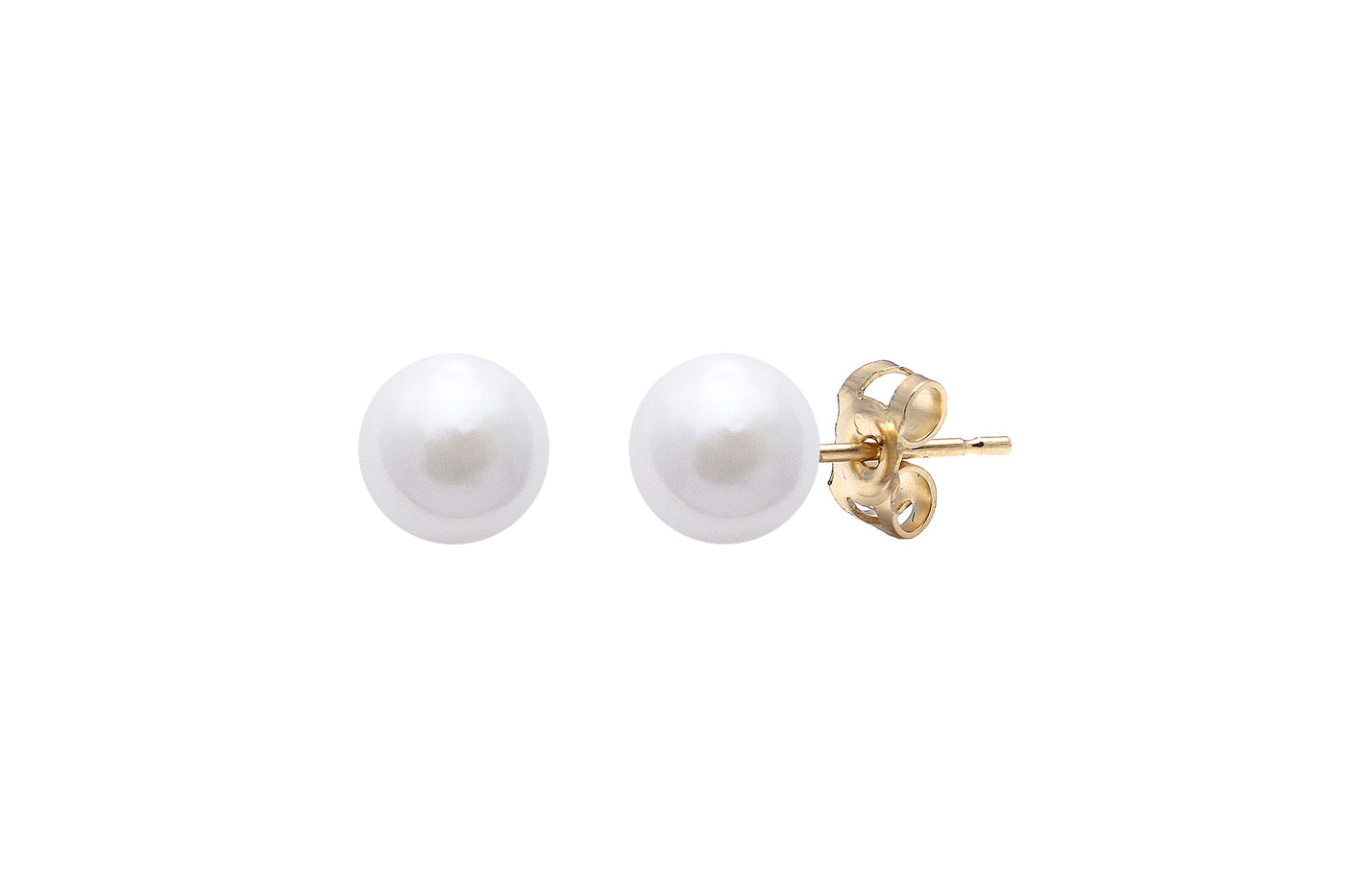 18ct Yellow Gold 6mm Akoya Pearls Stud Earrings