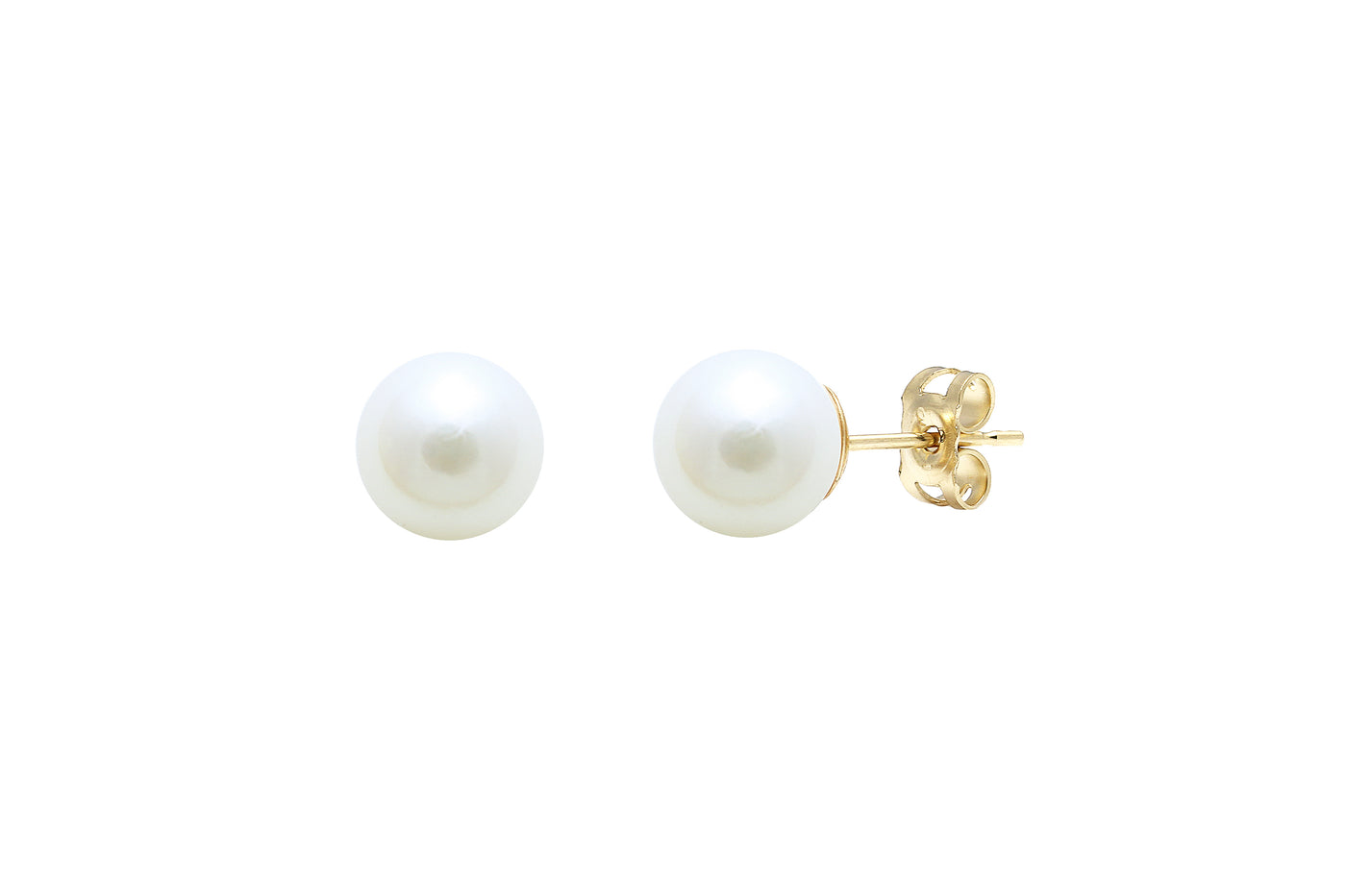 18ct Yellow Gold 7mm Akoya Pearls Stud Earrings