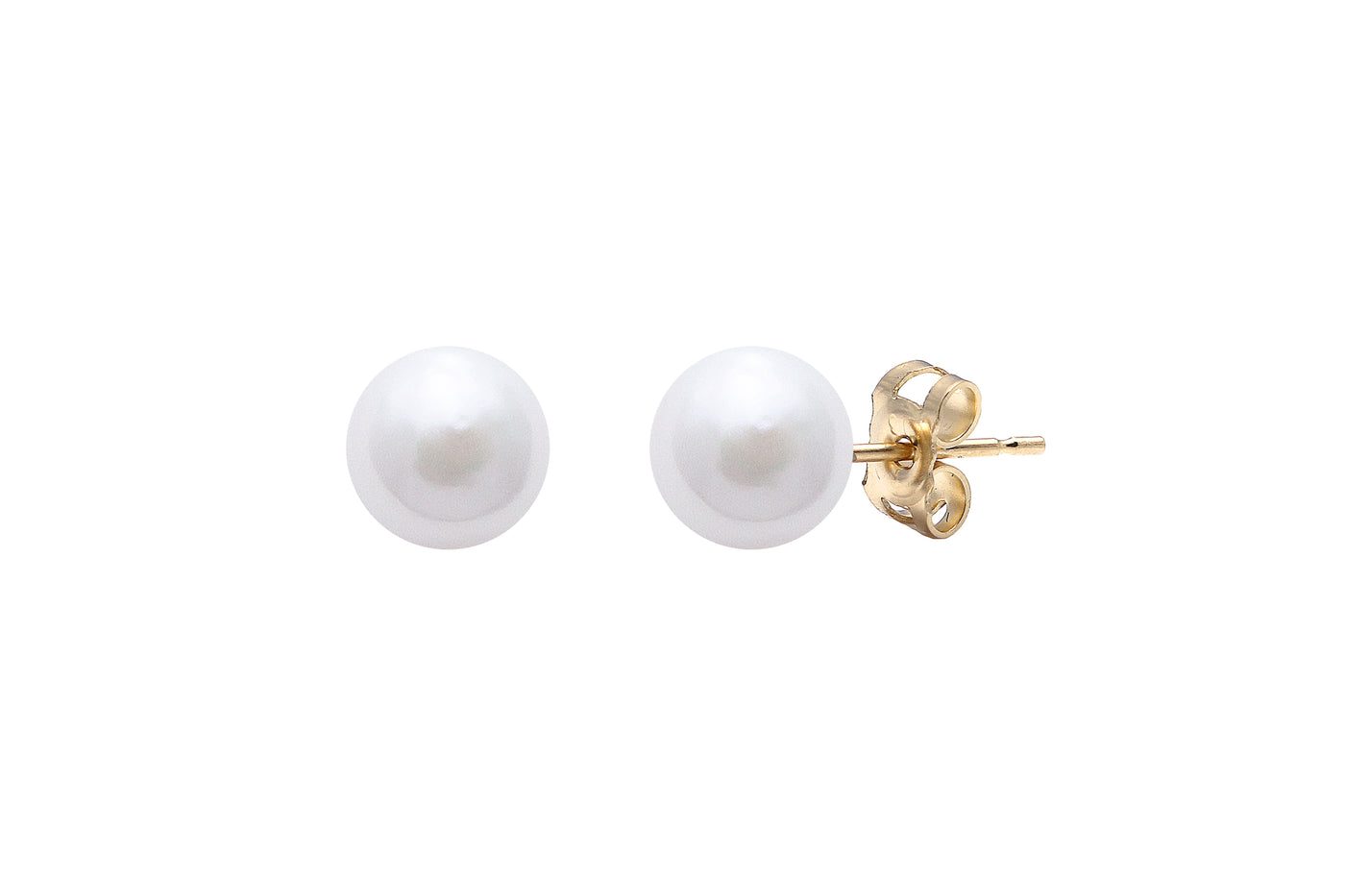 9ct Yellow Gold 7mm Akoya Pearls Stud Earrings