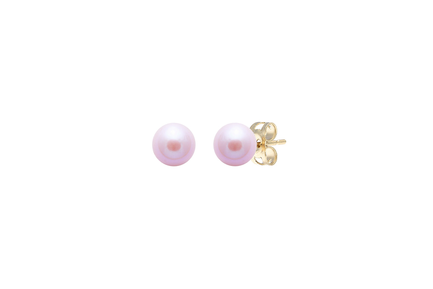 9ct Yellow Gold 5mm Pink Cultured Pearls Stud Earrings