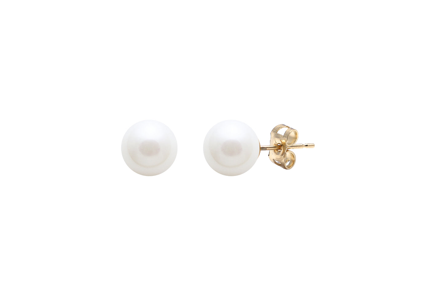 9ct Yellow Gold 8mm Cultured Pearls Stud Earrings