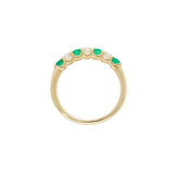 18ct Yellow Gold Emerald and Diamond  Seven Stone Ring