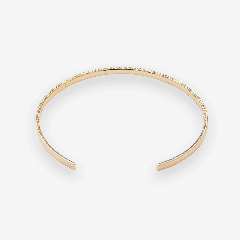 886 The Royal Mint - 886 Fine Poem Cuff in 9ct Yellow Gold
