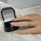 Vintage Platinum & 18ct Art Deco Tiered Old Cut Diamond Ring