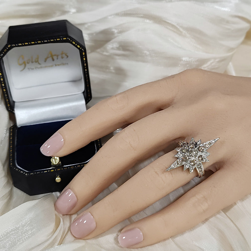 Pre-owned 18ct White Gold 1.25ct Cinnamon Diamond North Star Ring