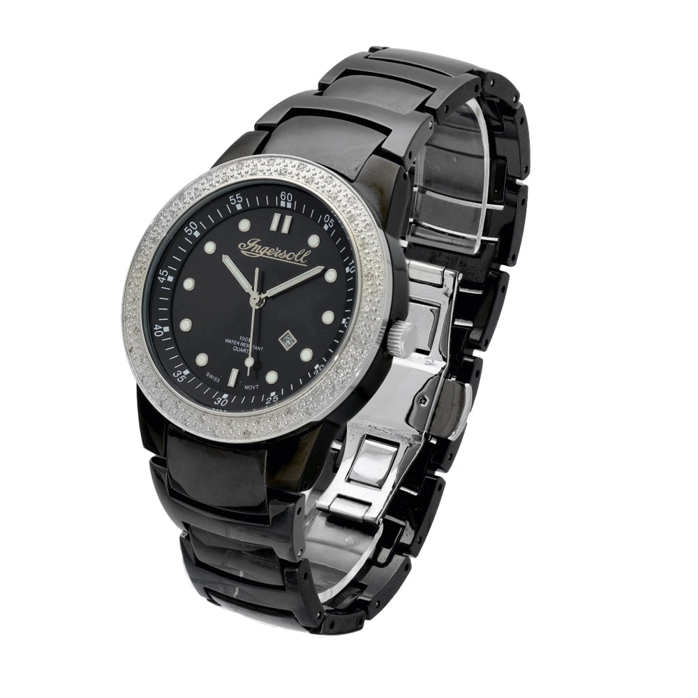 Pre-owned Ingersoll Black PVD Diamond IG0423DCM Watch