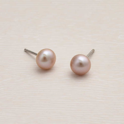 Jersey Pearl 7mm Signature Pink Freshwater Pearl Stud Earrings 1721843