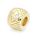 Links of London 18kt Yellow Gold Vermeil & Diamond Star Print Play Bead
