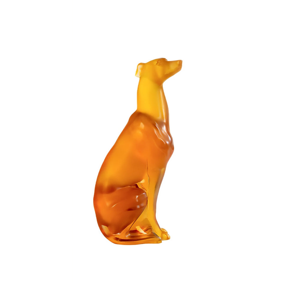 Lalique Greyhound Sculpture - Amber Crystal 10733800