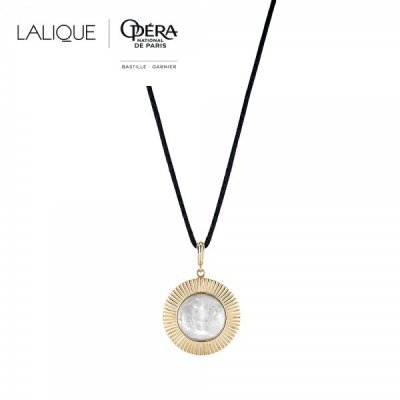 Lalique Le Baiser Necklace 18ct Gold Vermeil & Clear Crystal