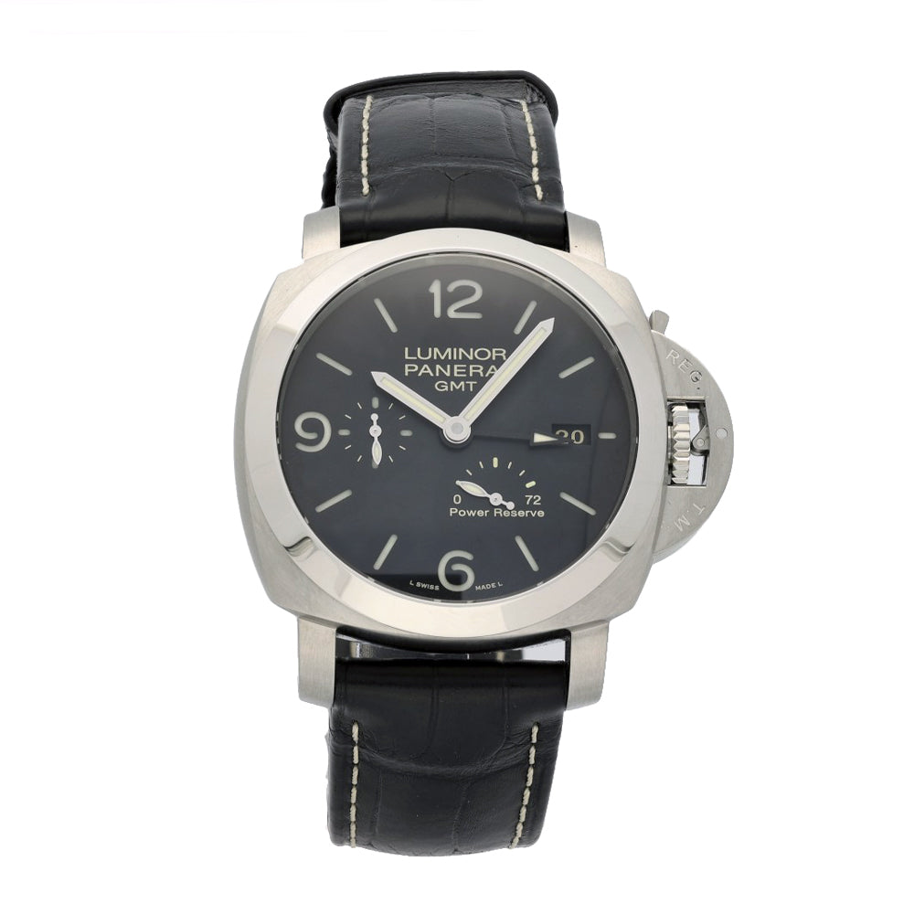 Pre-owned Panerai Luminor GMT PAM00321 44mm Black Dial Watch