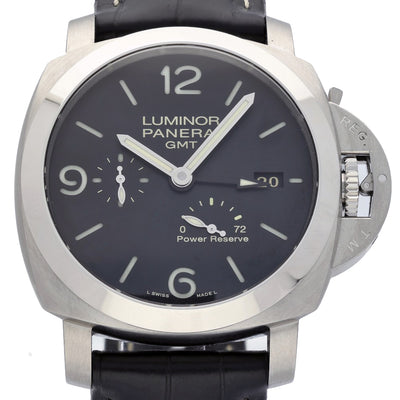 Pre-owned Panerai Luminor GMT PAM00321 44mm Black Dial Watch