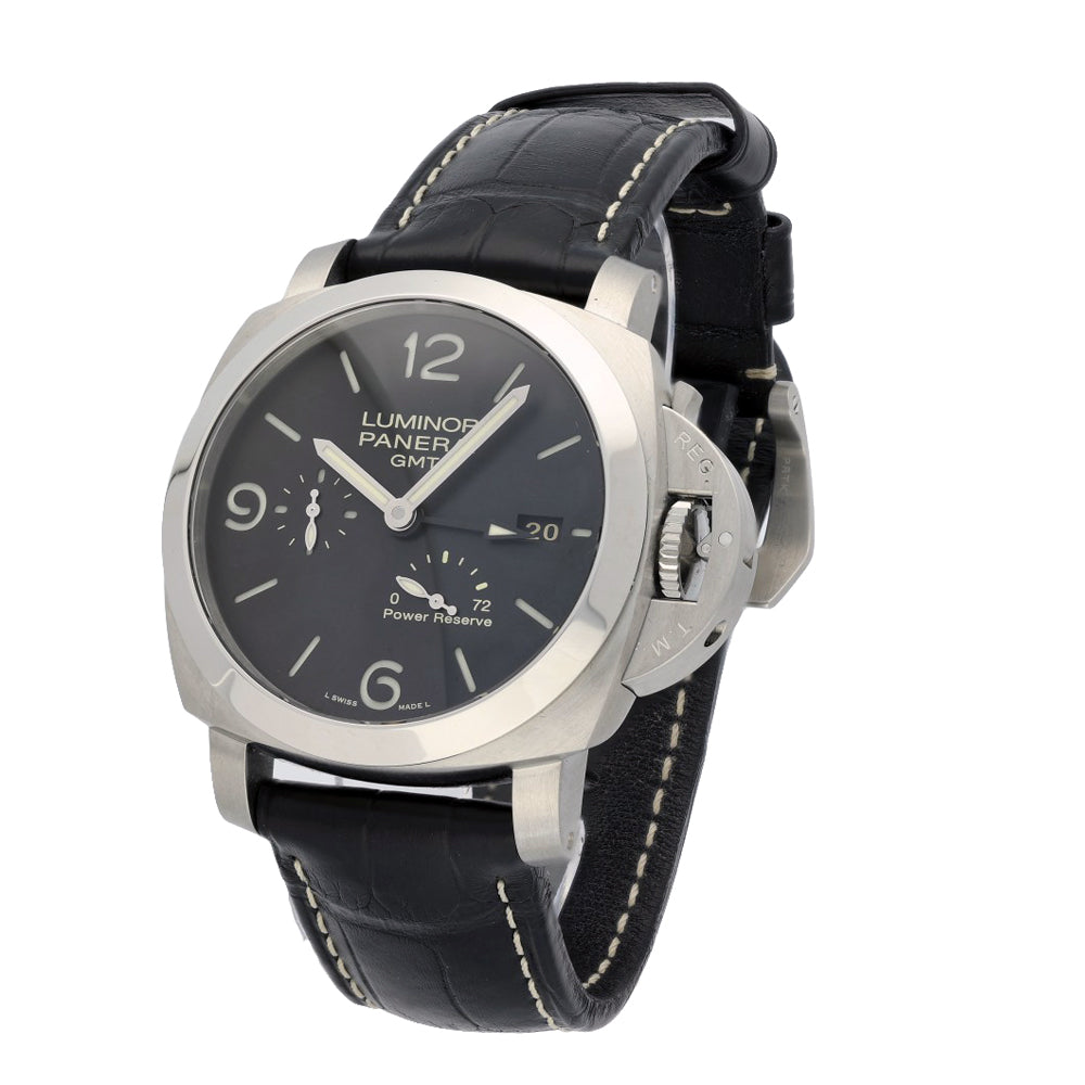 Pre-owned Panerai Luminor GMT PAM00321 44mm Black Dial Watch