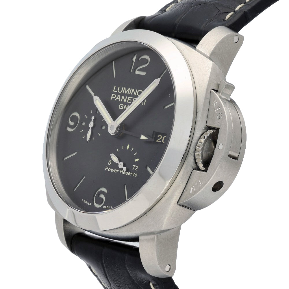 Pre-owned Panerai Luminor GMT PAM00321 44mm Black Dial Watch