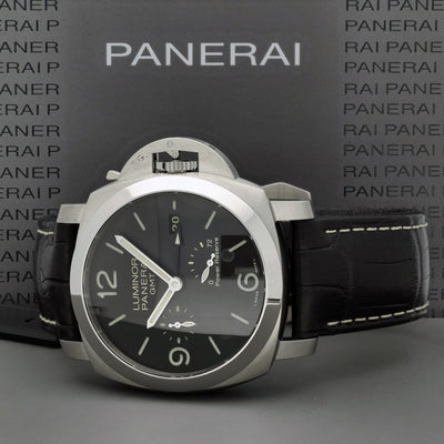 Pre-owned Panerai Luminor GMT PAM00321 44mm Black Dial Watch