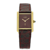 Pre-owned Cartier Must de Cartier Tank Ref.6 Burgundy Watch