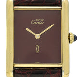 Pre-owned Cartier Must de Cartier Tank Ref.6 Burgundy Watch