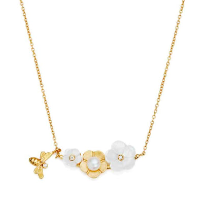 Jersey Pearl Blossom Pearl Flower Necklace - Yellow Gold 1867985