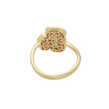 18ct Yellow Gold Pink and Lilac mixed-cut Sapphire and Diamond Cluster Ring