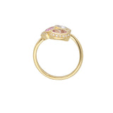 18ct Yellow Gold Pink and Lilac mixed-cut Sapphire and Diamond Cluster Ring