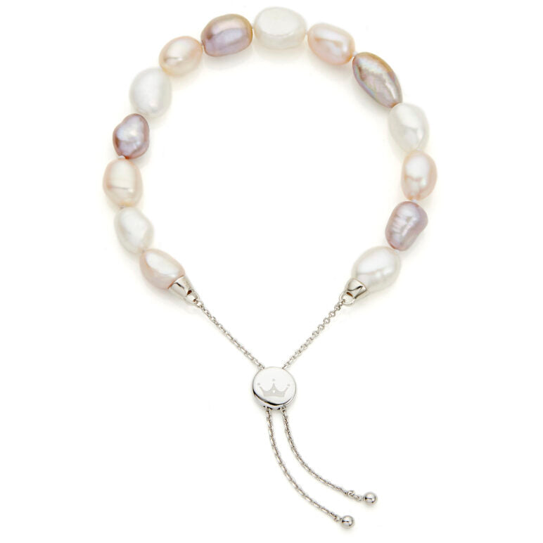 Jersey Pearl Zara Multi-Natural Baroque Pearl Bracelet, Silver 1931396