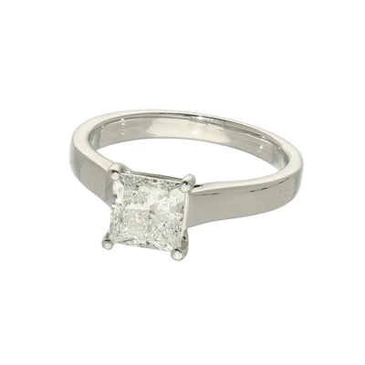 Platinum Laboratory-Grown Diamond Solitaire Ring - 1.59ct Princess Cut