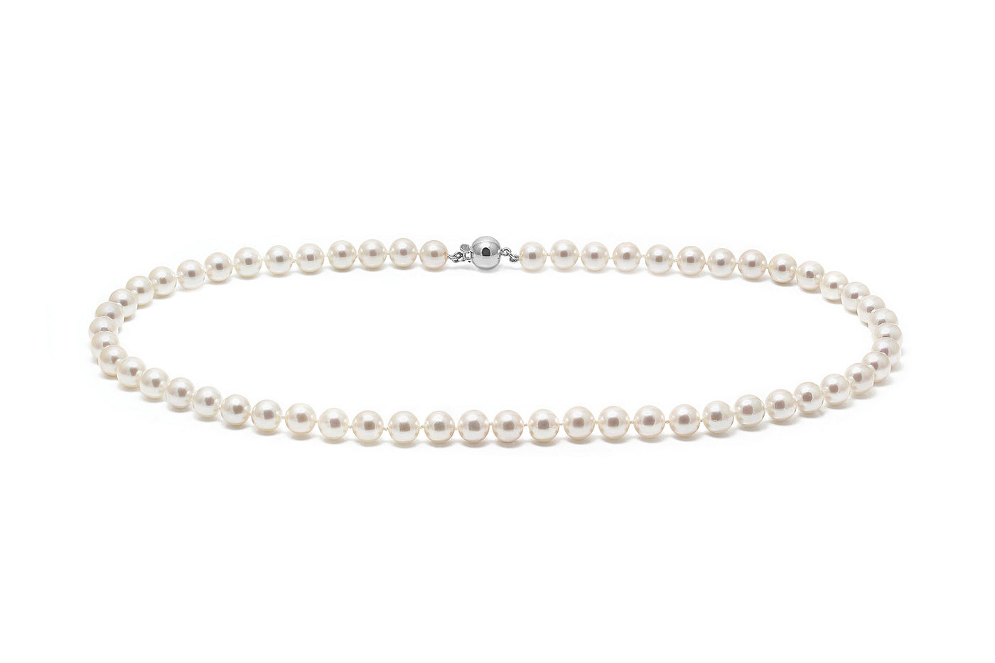 18ct White Gold 7-7.5mm Akoya Pearl Necklace