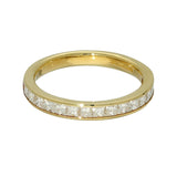 18ct Yellow Gold 0.72ct Princess Cut Diamond Channel Set Half Eternity Ring