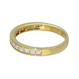 18ct Yellow Gold 0.72ct Princess Cut Diamond Channel Set Half Eternity Ring