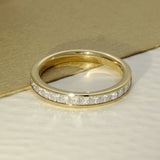 18ct Yellow Gold 0.72ct Princess Cut Diamond Channel Set Half Eternity Ring