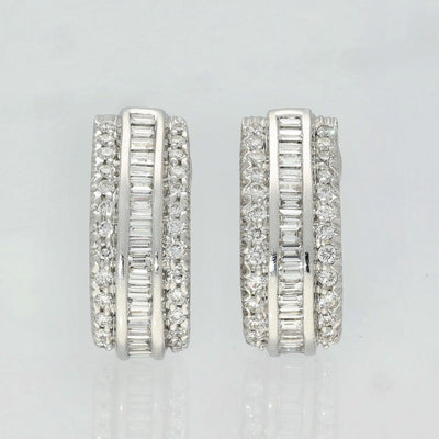Pre-loved 18ct White Gold Pave Diamond Earrings