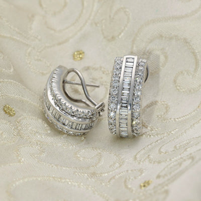 Pre-loved 18ct White Gold Pave Diamond Earrings