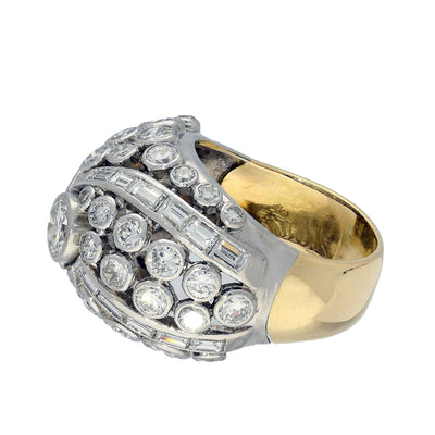 Pre-loved Large Diamond Bombe Cocktail Ring - 3.91ct
