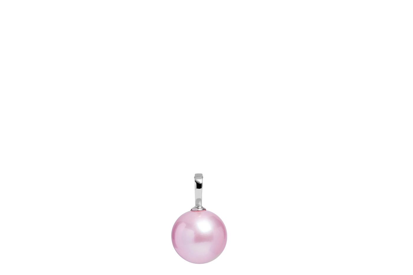 9ct White Gold 14-15mm Pink Cultured Pearl and Diamond Pendant