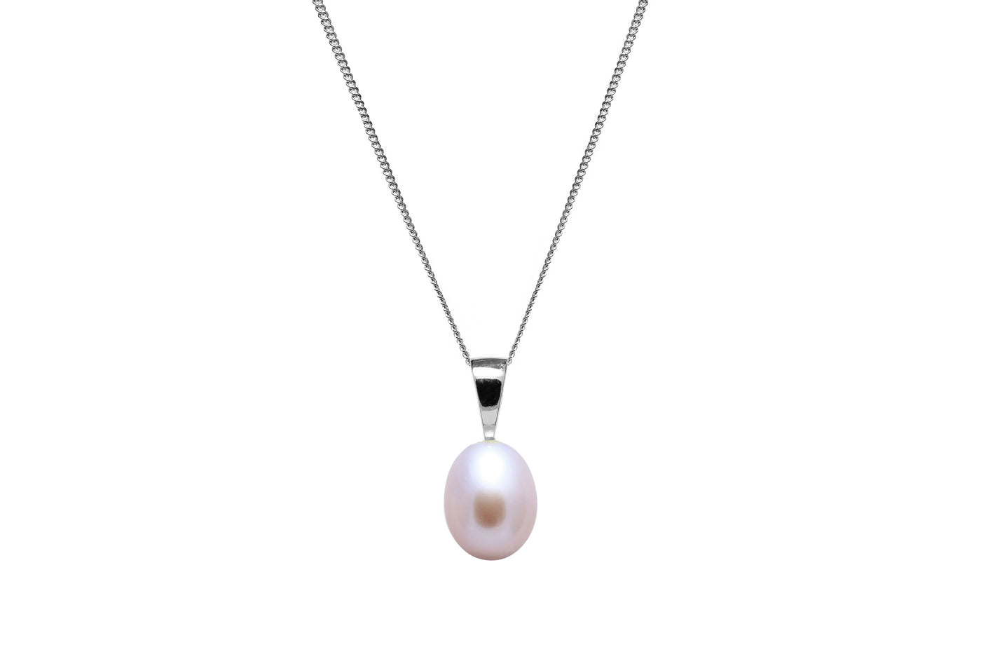 7.5-8mm Teardrop Pink Freshwater Pearl Sterling Silver Pendant