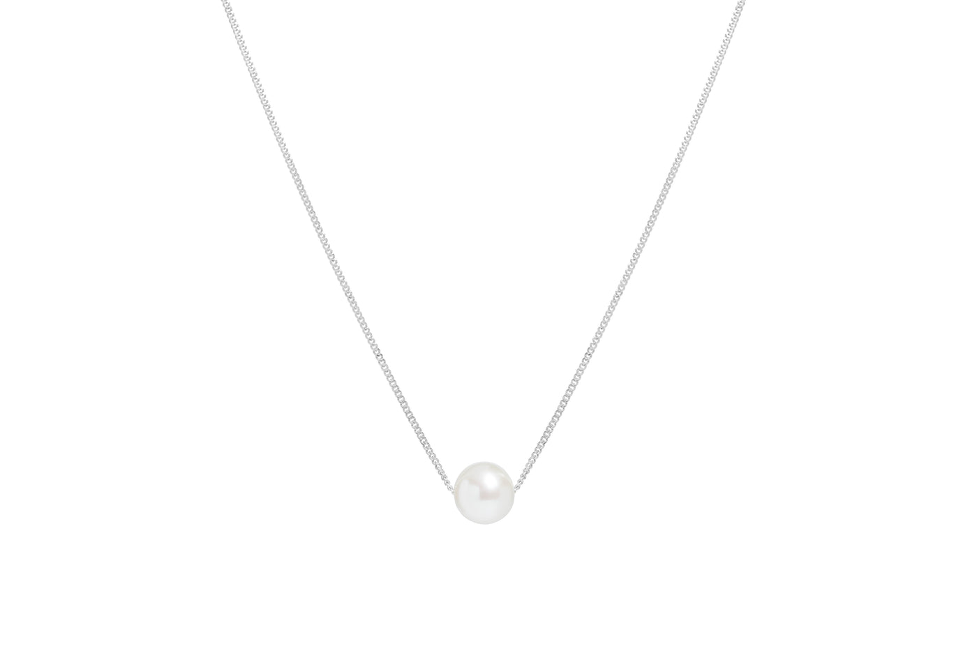 9ct White Gold 7mm Cultured Pearl Pendant on 18'' chain