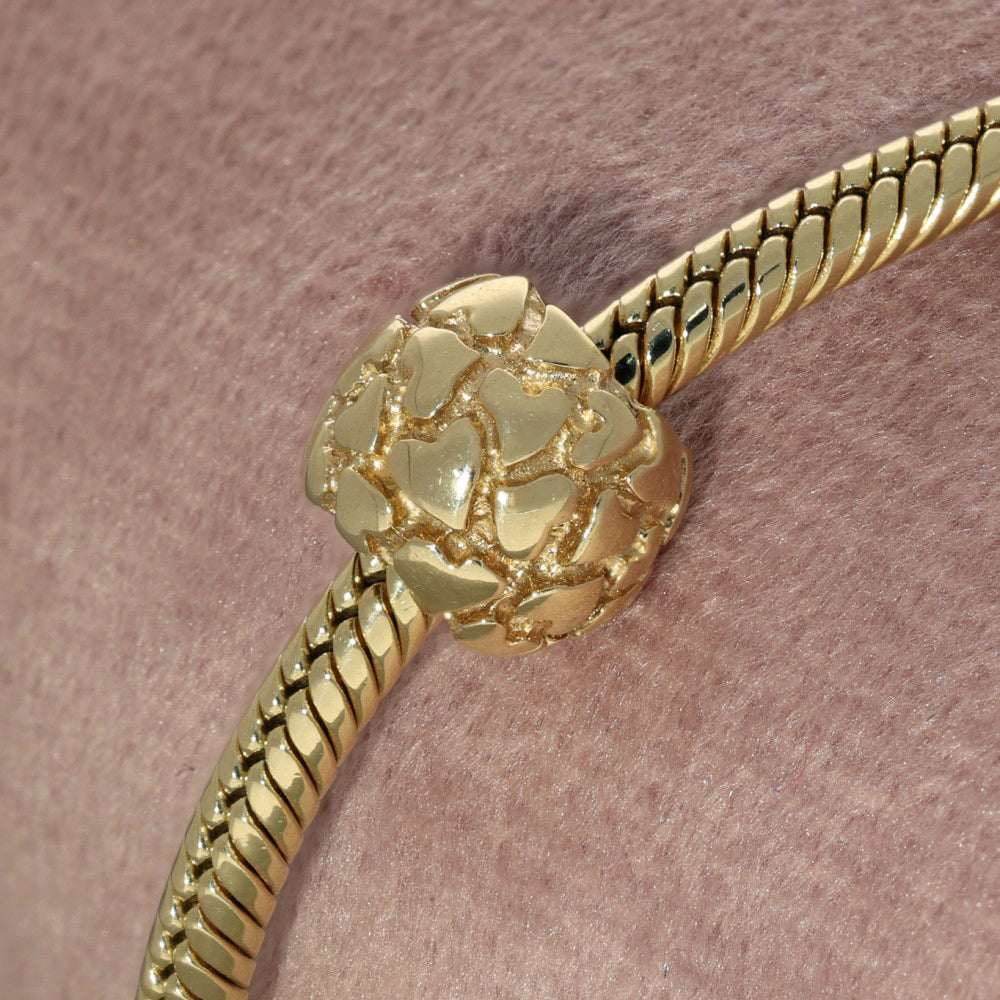 Pre-loved Pandora 14ct Yellow Gold Heart Pattern Charm
