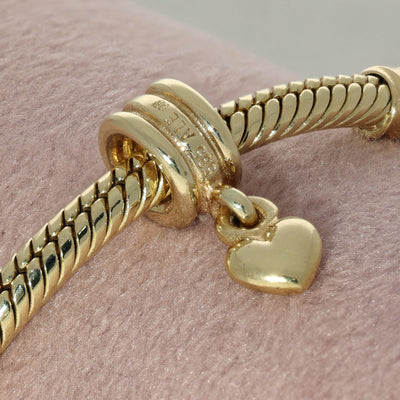 Pre-loved Pandora 14ct Yellow Gold Dangle Heart Charm