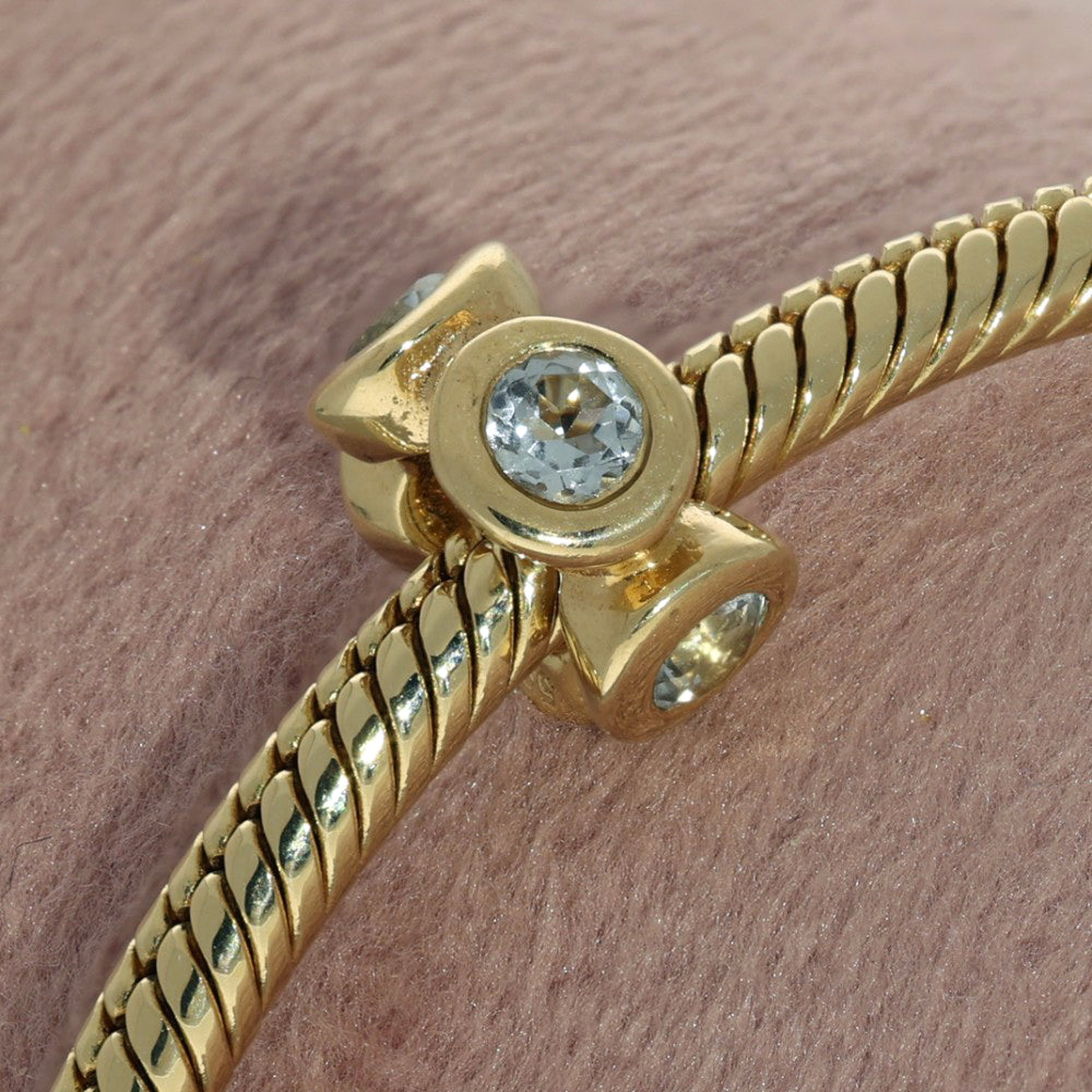 Pre-loved Pandora 14ct Yellow Gold & Blue Gemstone Charm