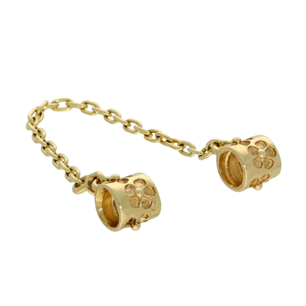 Pre-loved Pandora 14ct Yellow Gold Safety Chain Bracelet Charm