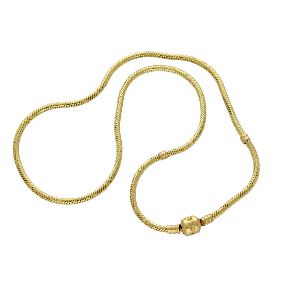 Pre-loved Solid Gold Pandora Moment 14K Gold Snake Chain Necklace