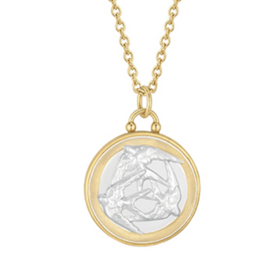 Lalique Trois Hirondelles Small Necklace 18ct Gold Vermeil & Clear Crystal